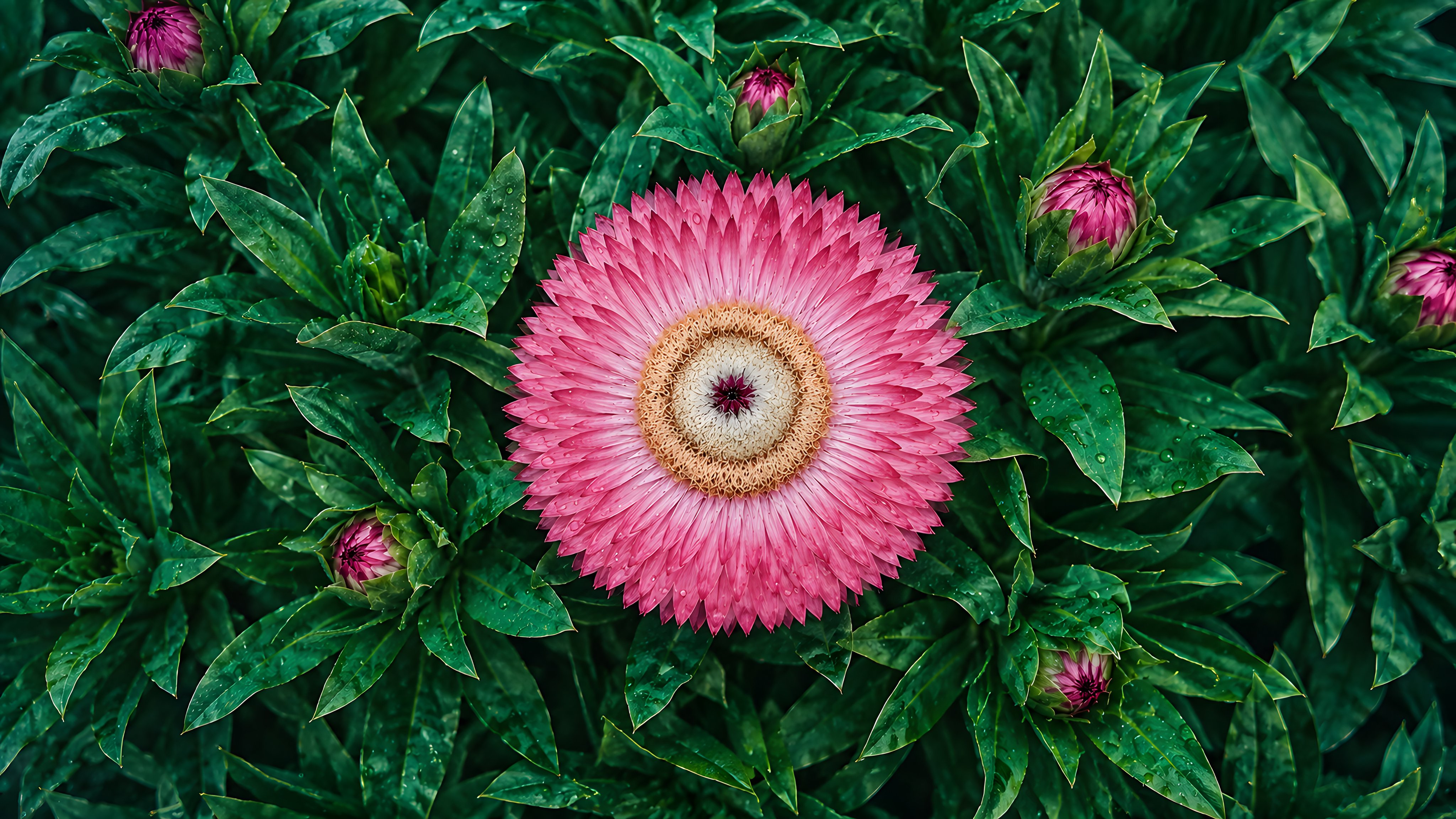 Pink Aster Flower Macro - Wallpapers for Apple iMac 21.5″ in 4096x2304 resolution