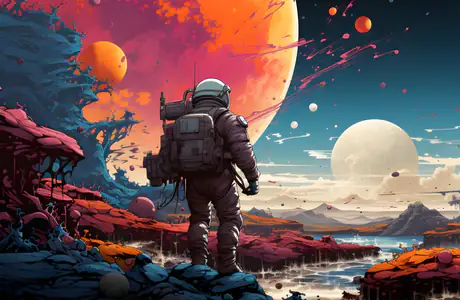 Fantasy wallpapers: astronaut, planet, surrealism, sci-fi