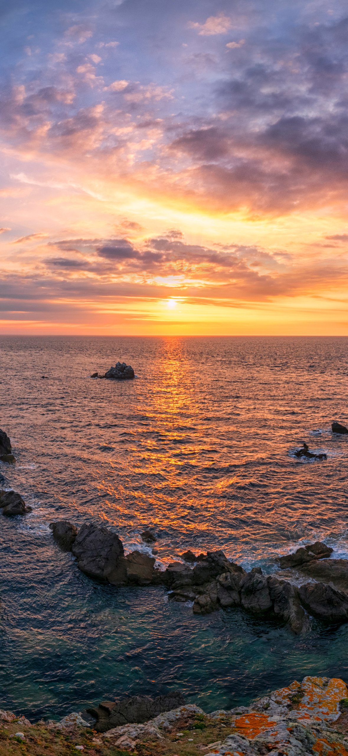 French Coastal Cliffs at Sunset - Wallpapers for iPhone 14 Pro/15 Pro in 1179x2556 resolution