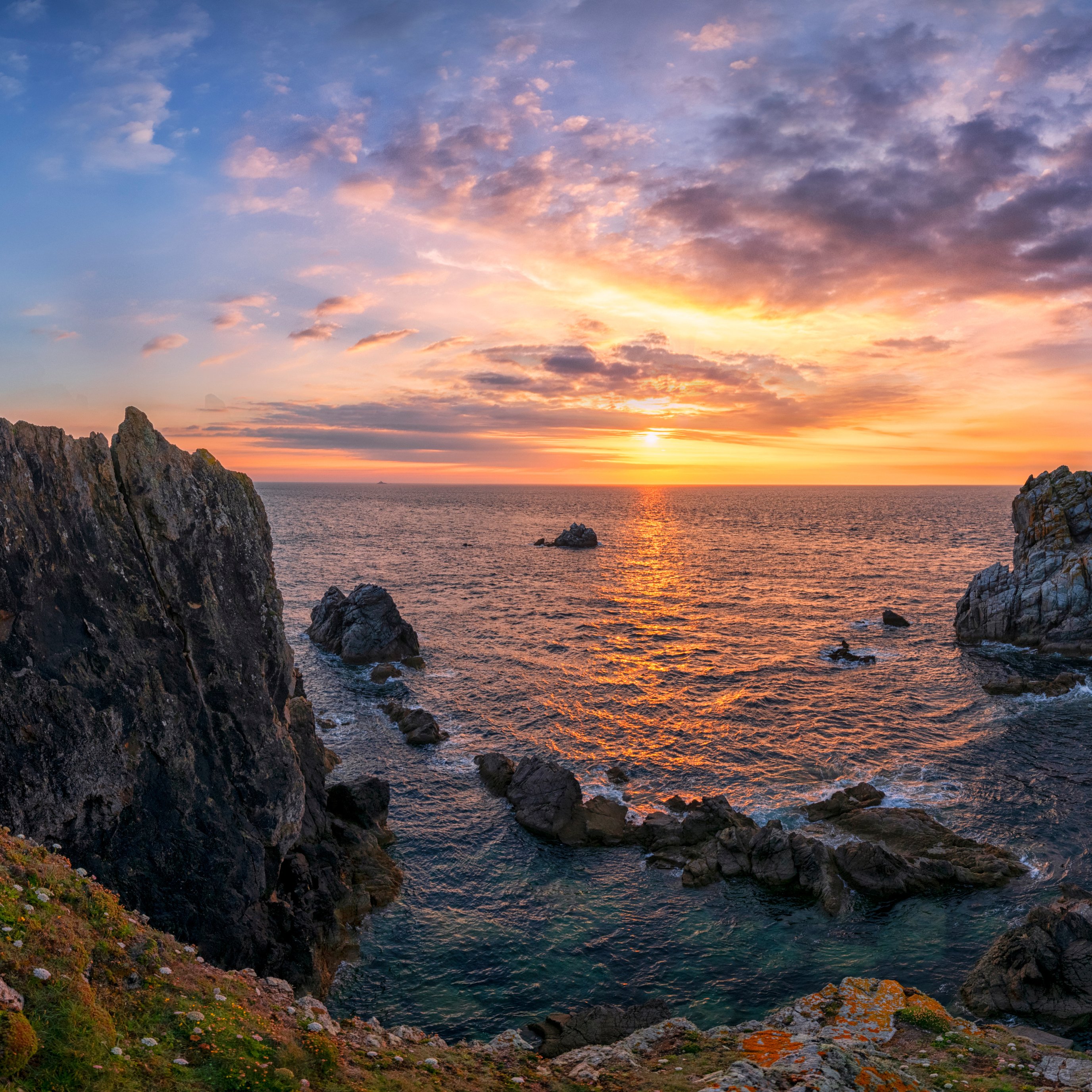 French Coastal Cliffs at Sunset - Wallpapers for iPad Pro 13″ in 2752x2752 resolution