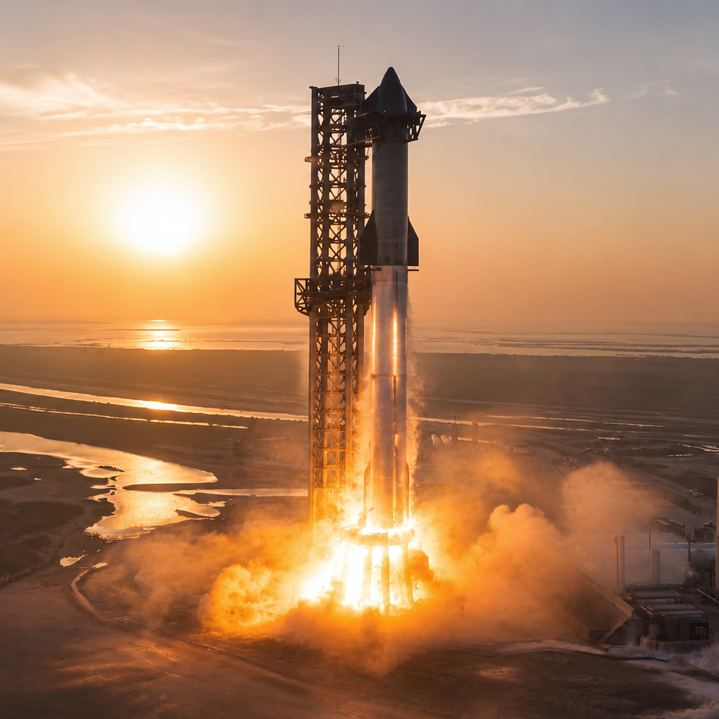 SpaceX Starship Launch - Wallpapers for iPad Pro 11″ 2024 in 2420x2420 resolution