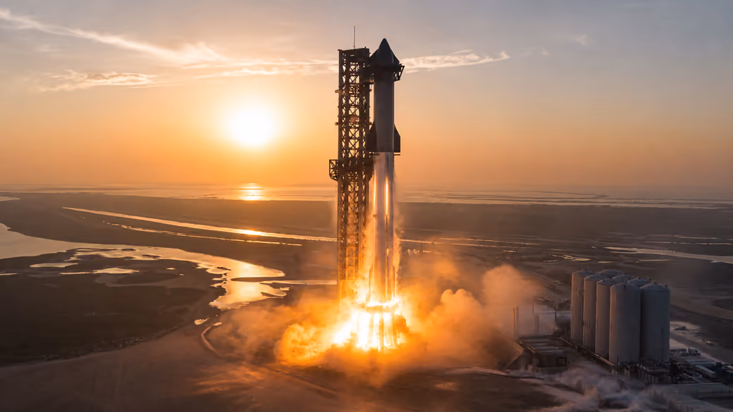 Старт Starship от SpaceX - Full HD обои в разрешении 1920x1080