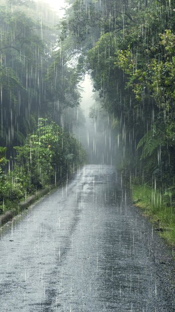 Rainforest in the rain - Wallpapers for Nokia, Samsung in 360x640 resolution