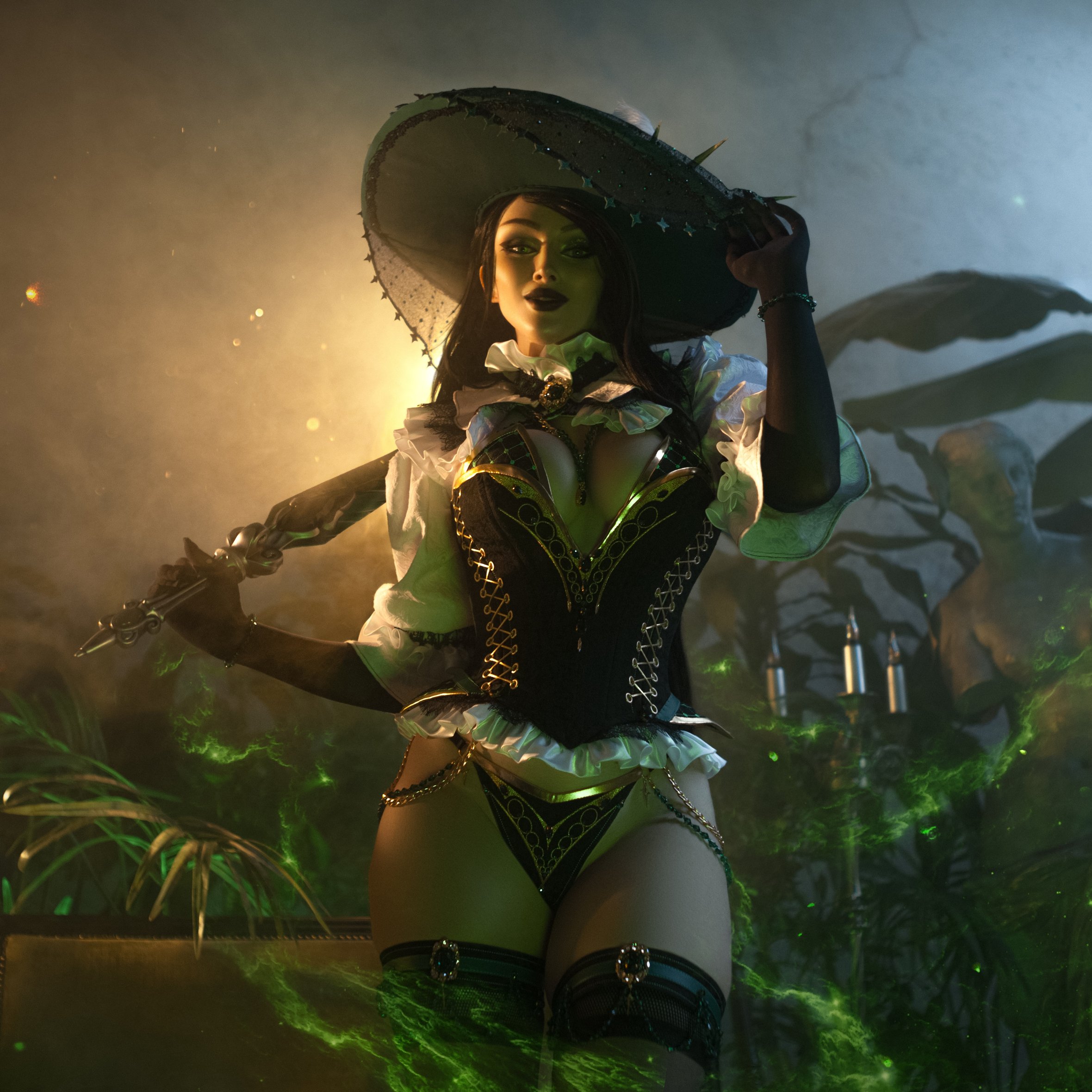 Lady Melamori в косплее Hela из Marvel - Обои для iPad Air 10.9″ в разрешении 2360x2360