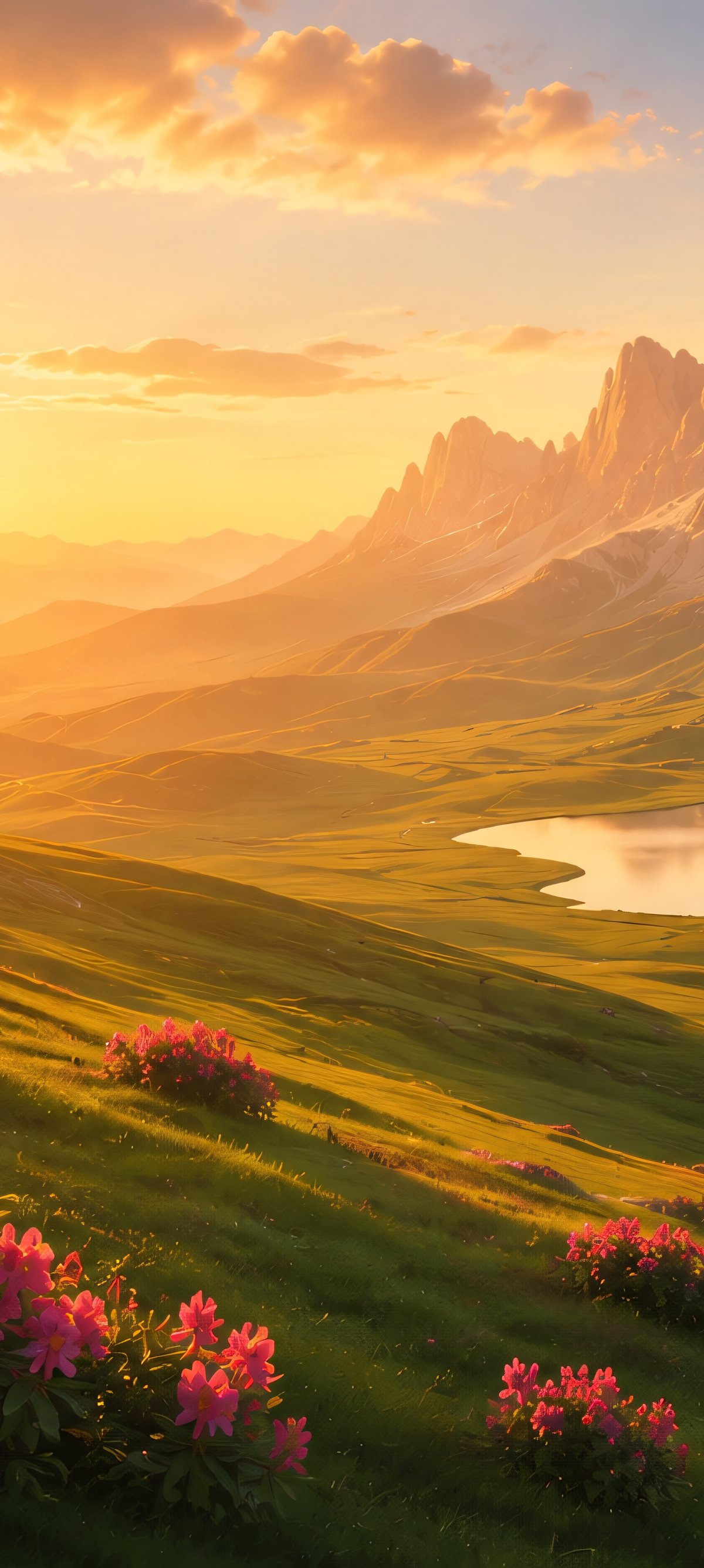 Dolomites in a yellow sunset - Wallpapers for Xiaomi 15 in 1200x2670 resolution