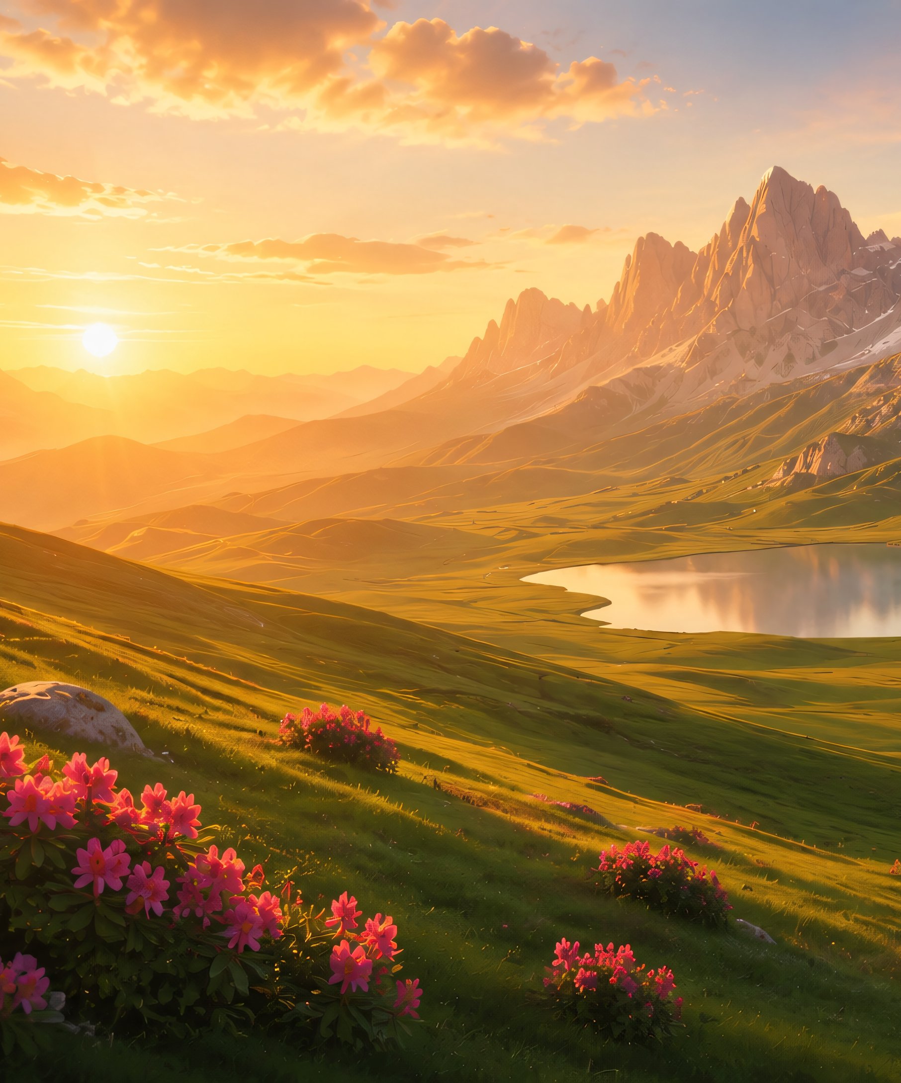 Dolomites in a yellow sunset - Wallpapers for Samsung Galaxy Z Fold4/Z Fold5/Z Fold6 in 1812x2176 resolution