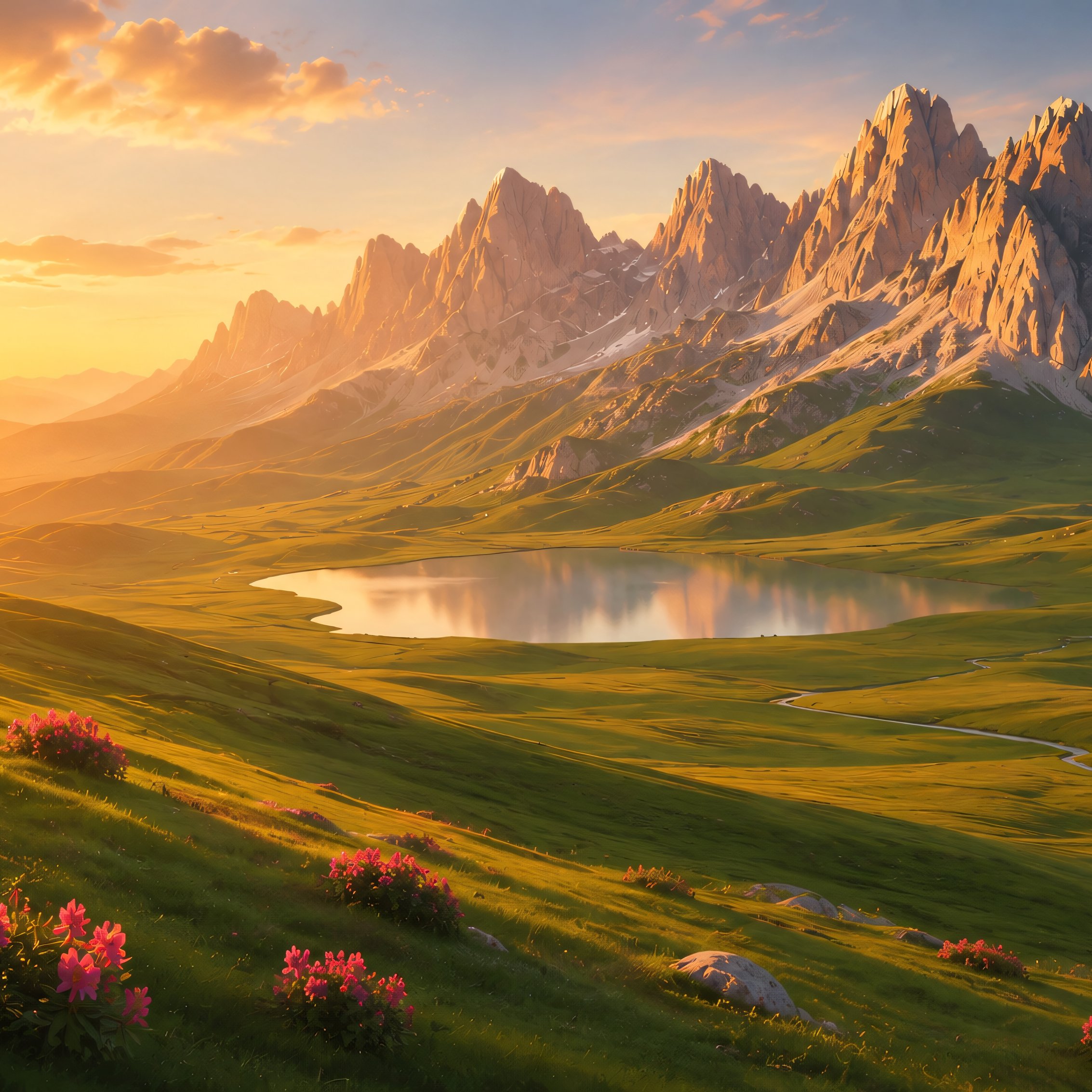 Dolomites in a yellow sunset - Wallpapers for iPad mini 8.3″ in 2266x2266 resolution