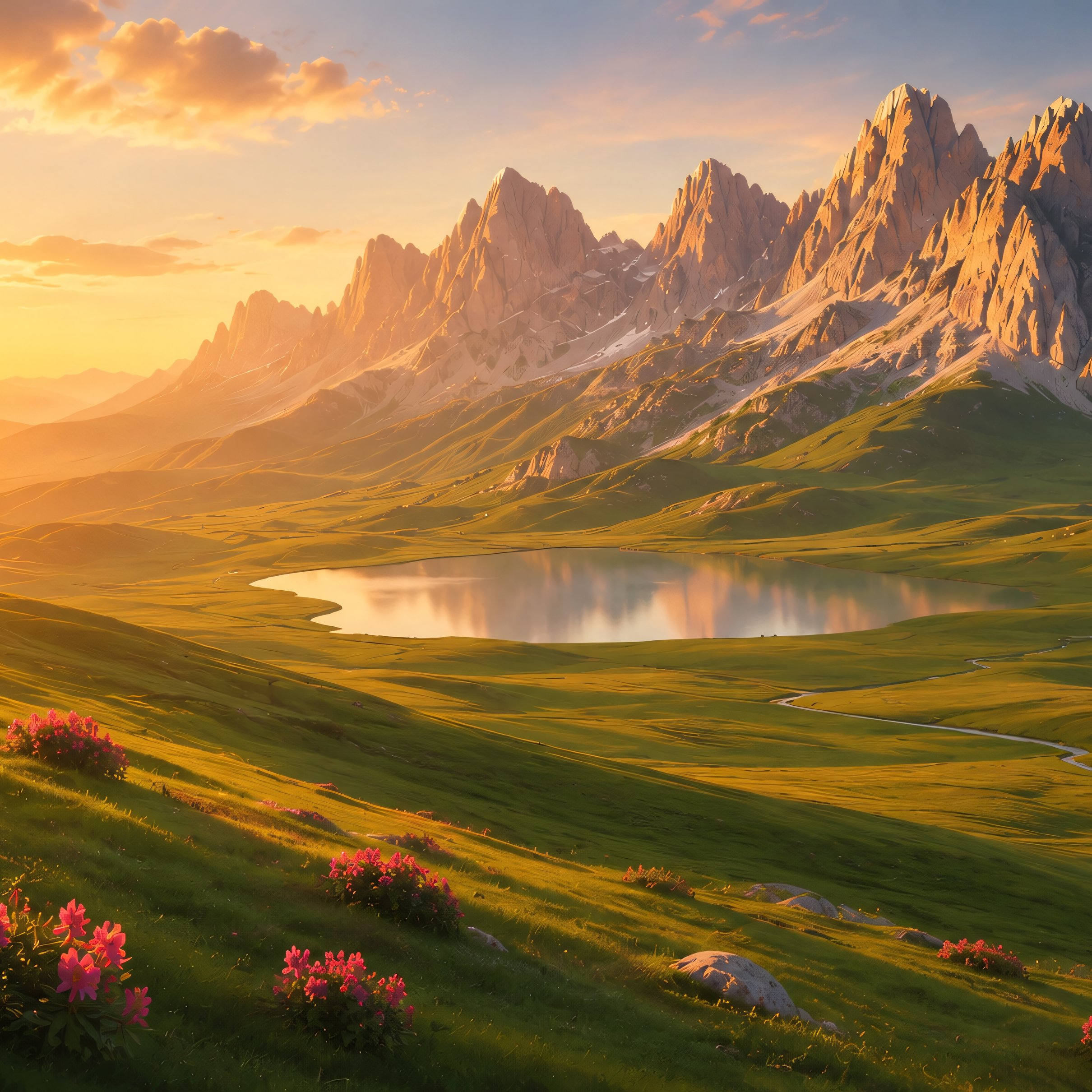 Dolomites in a yellow sunset - Wallpapers for iPad Pro 11″ 2024 in 2420x2420 resolution