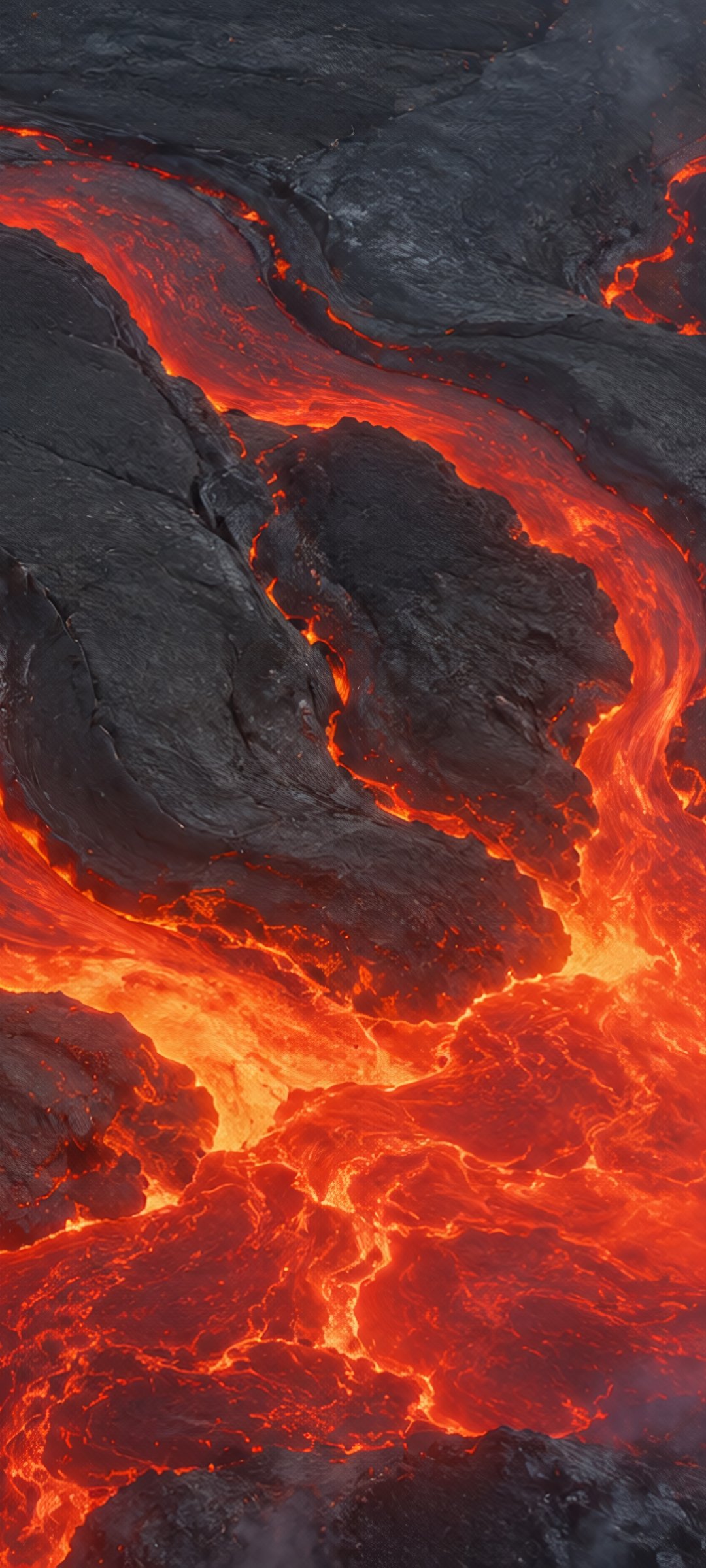 Icelandic Lava Flow - Wallpapers for Samsung Galaxy M55, POCO M4/X4/X5, Xiaomi Redmi 12/13/Note 13/Note 14/Note 14S in 1080x2400 resolution