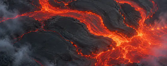 UltraWide 32:9 обои (5120x1440): Исландия, лава, вулкан, скала