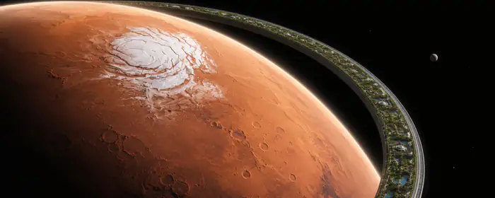 5K2K UltraWide 21:9 ring wallpapers (5120x2160): Mars, ring, planet, station