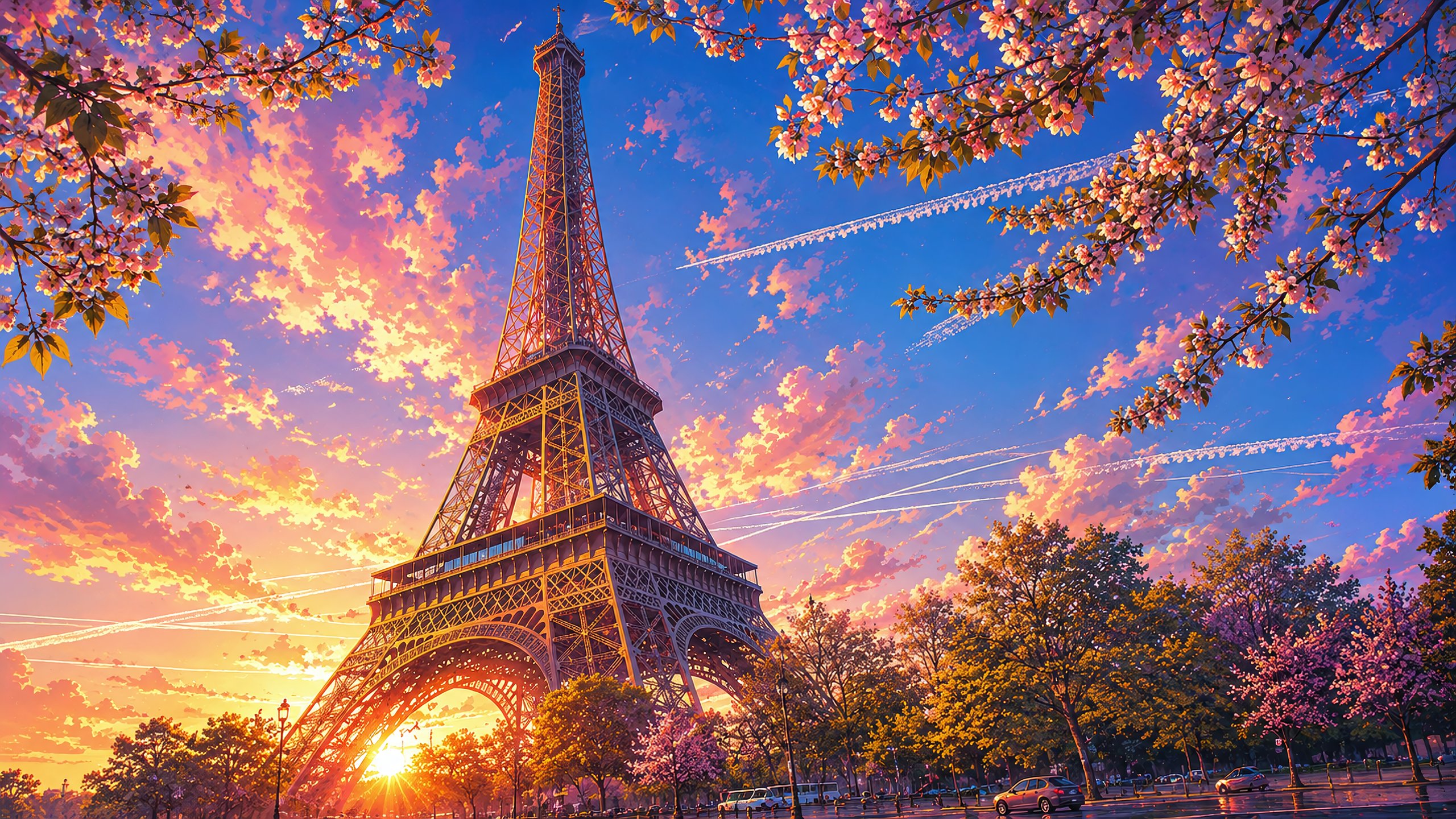 Eiffel Tower at Sunset - 2K Quad HD wallpapers in 2560x1440 resolution