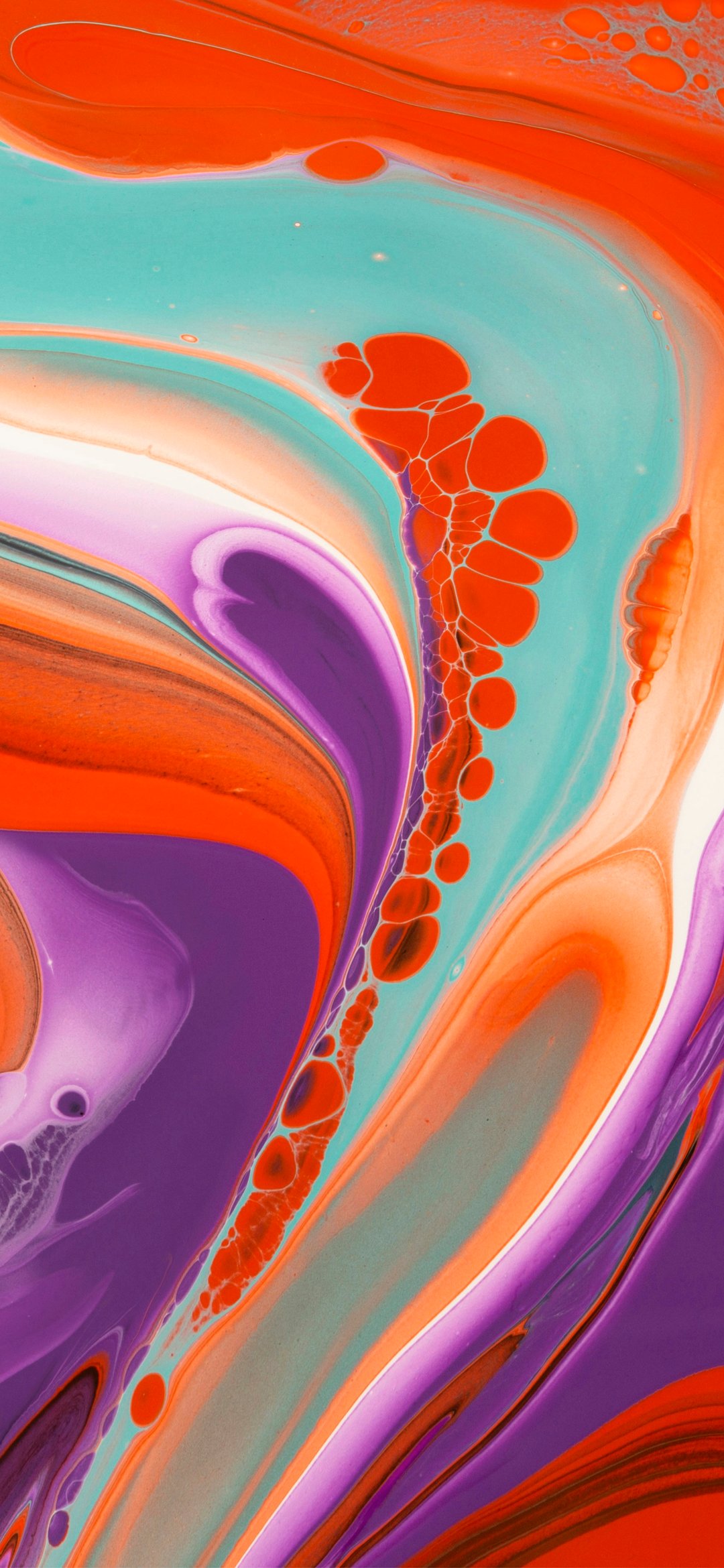 Abstract swirl of multicolored paint - Wallpapers for iPhone 12 mini/13 mini, Samsung Galaxy S24/S24 FE/S25/S25 FE/S26/A55/A56/A35/A26/A16/M15, Xiaomi, Sony Xperia in 1080x2340 resolution