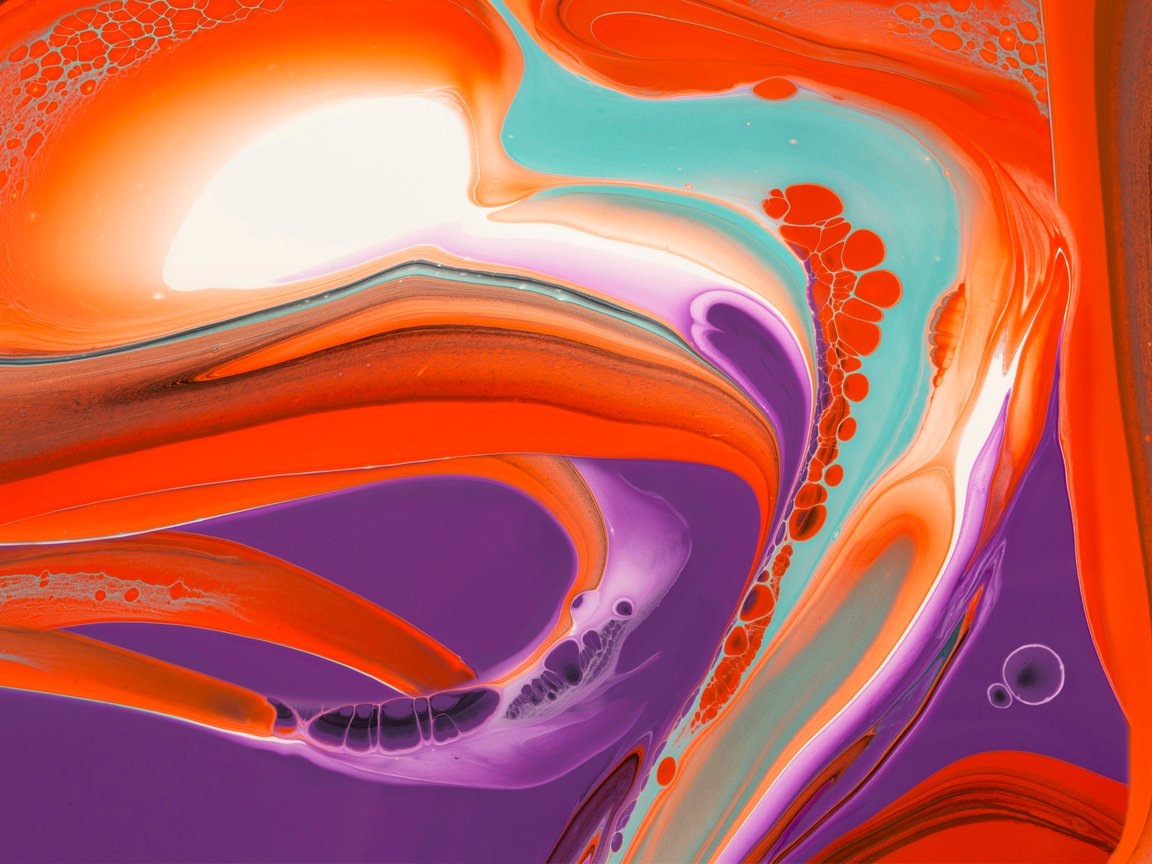 Abstract swirl of multicolored paint - XGA+ wallpapers in 1152x864 resolution