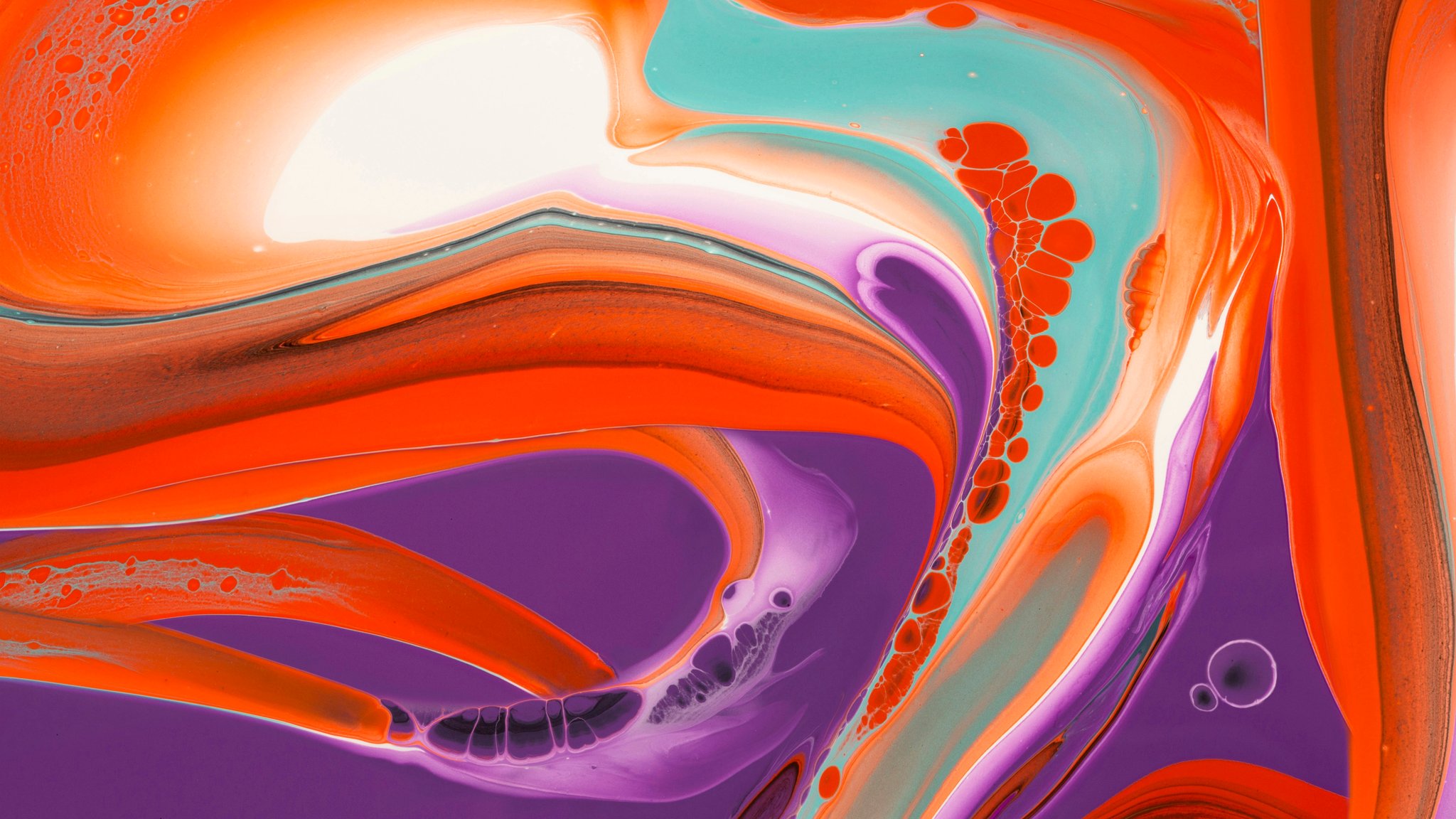 Abstract swirl of multicolored paint - QWXGA wallpapers in 2048x1152 resolution