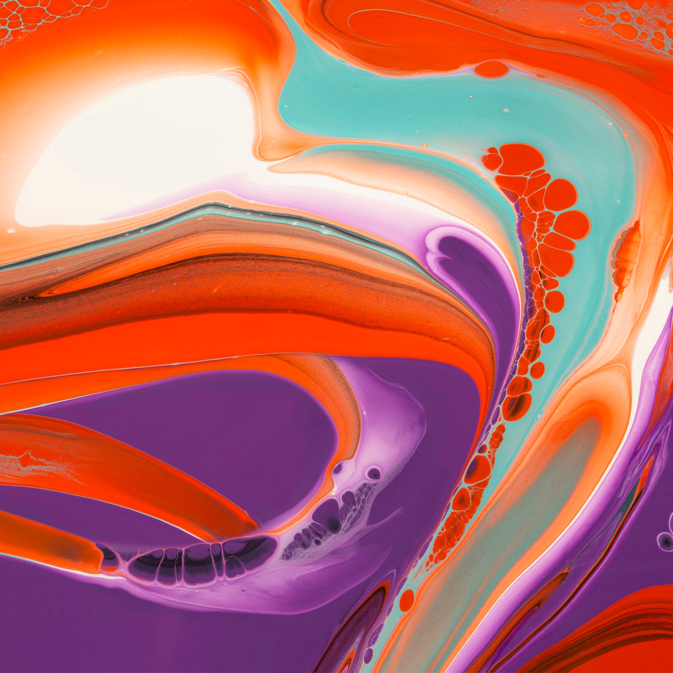 Abstract swirl of multicolored paint - Wallpapers for iPad 10.2″ in 2160x2160 resolution
