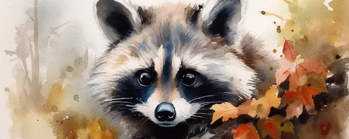 UltraWide 21:9 Animals wallpapers (3440x1440): watercolor, raccoon, cute animals, wild animals