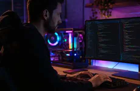 Wallpapers for Samsung Galaxy Tab (1920x1920): programmer, monitor, code, man