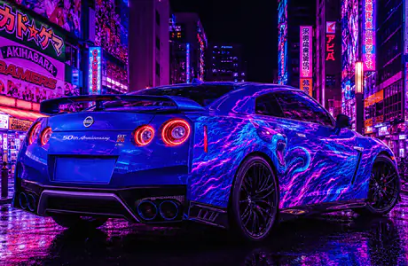 billboard Wallpapers for iPad Pro 11″ 2024 (2420x2420): Nissan GTR R35, llivery, customization, Japan