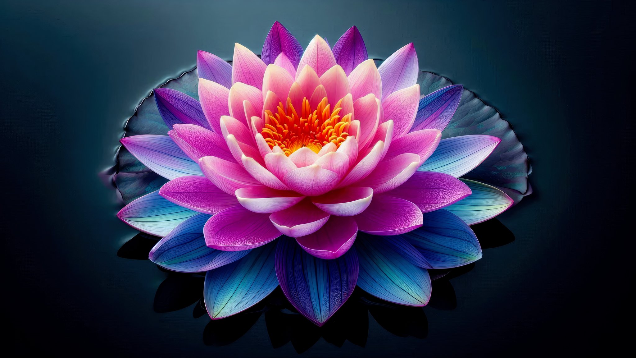 Pink lotus with large petals - QWXGA wallpapers in 2048x1152 resolution