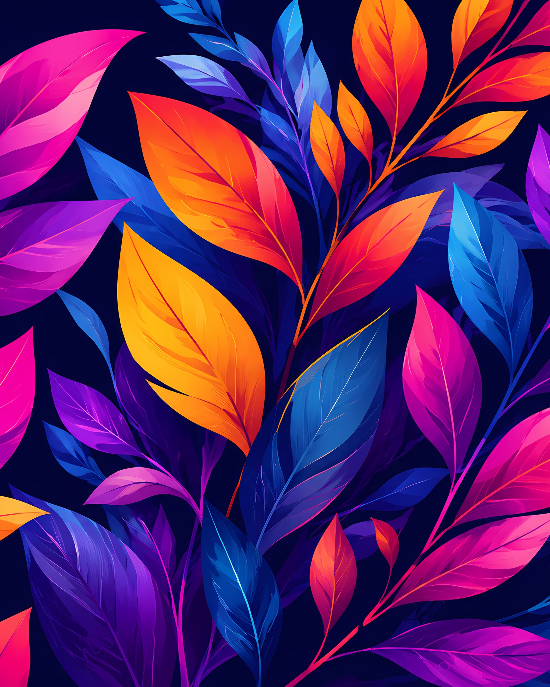 Colorful Leaves on Branch - Wallpapers for Samsung Galaxy Z Fold 2/3 in 1768x2208 resolution