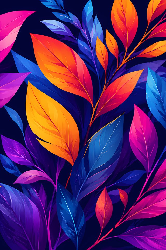 Colorful Leaves on Branch - Wallpapers for iPhone 4/4S in 640x960 resolution