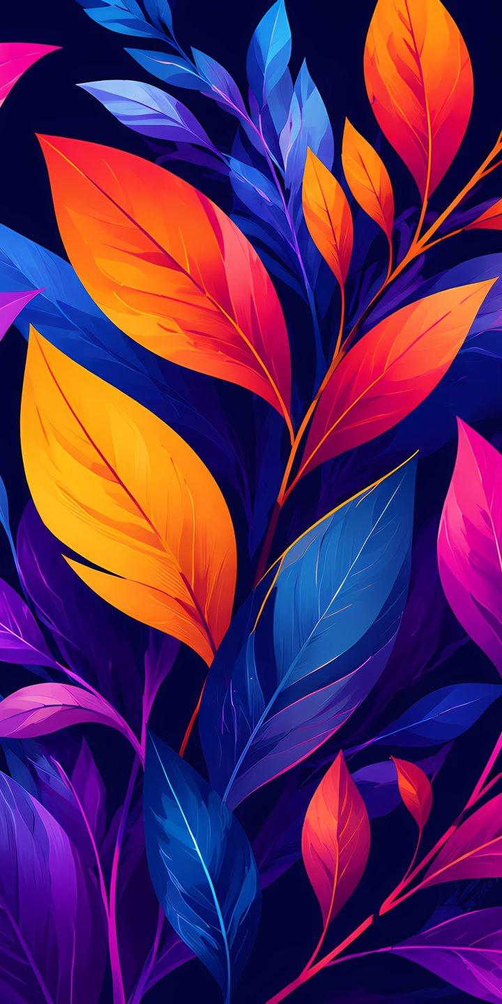 Colorful Leaves on Branch - Wallpapers for Samsung Galaxy A03s, Xiaomi Redmi 7A, POCO C3 in 720x1440 resolution