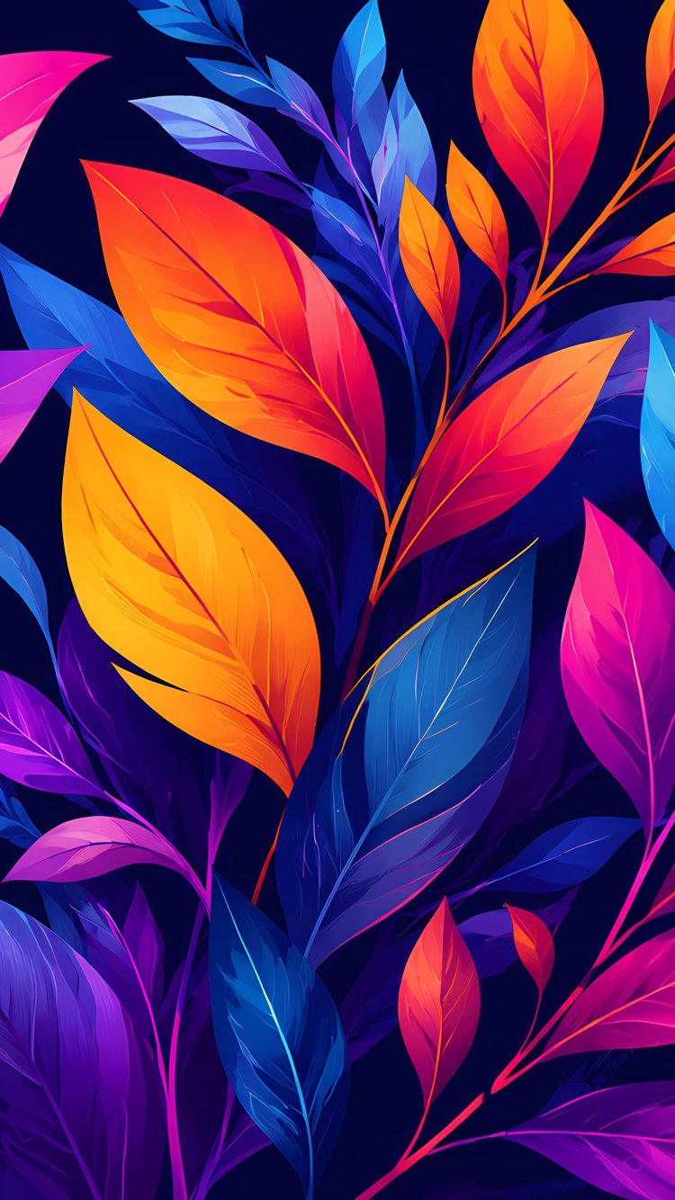 Colorful Leaves on Branch - Wallpapers for iPhone 6/6S/7/8/SE2/SE3 in 750x1334 resolution
