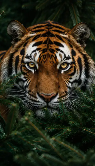 wild animals Wallpapers for Xiaomi 15T (1280x2772): pine, tiger, wild animals, predator