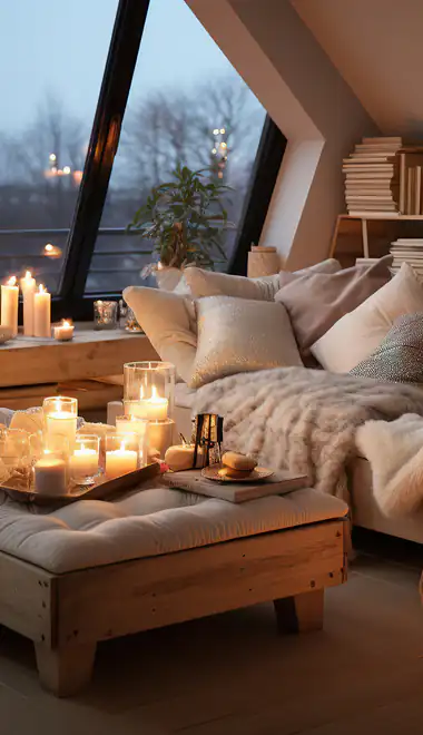 Wallpapers for Samsung Galaxy Z Flip7, Sony Xperia 5 II/5 III/5 V/10 IV/10 V, Xiaomi Mix Fold 3 (1080x2520): hygge, living room, window, sofa