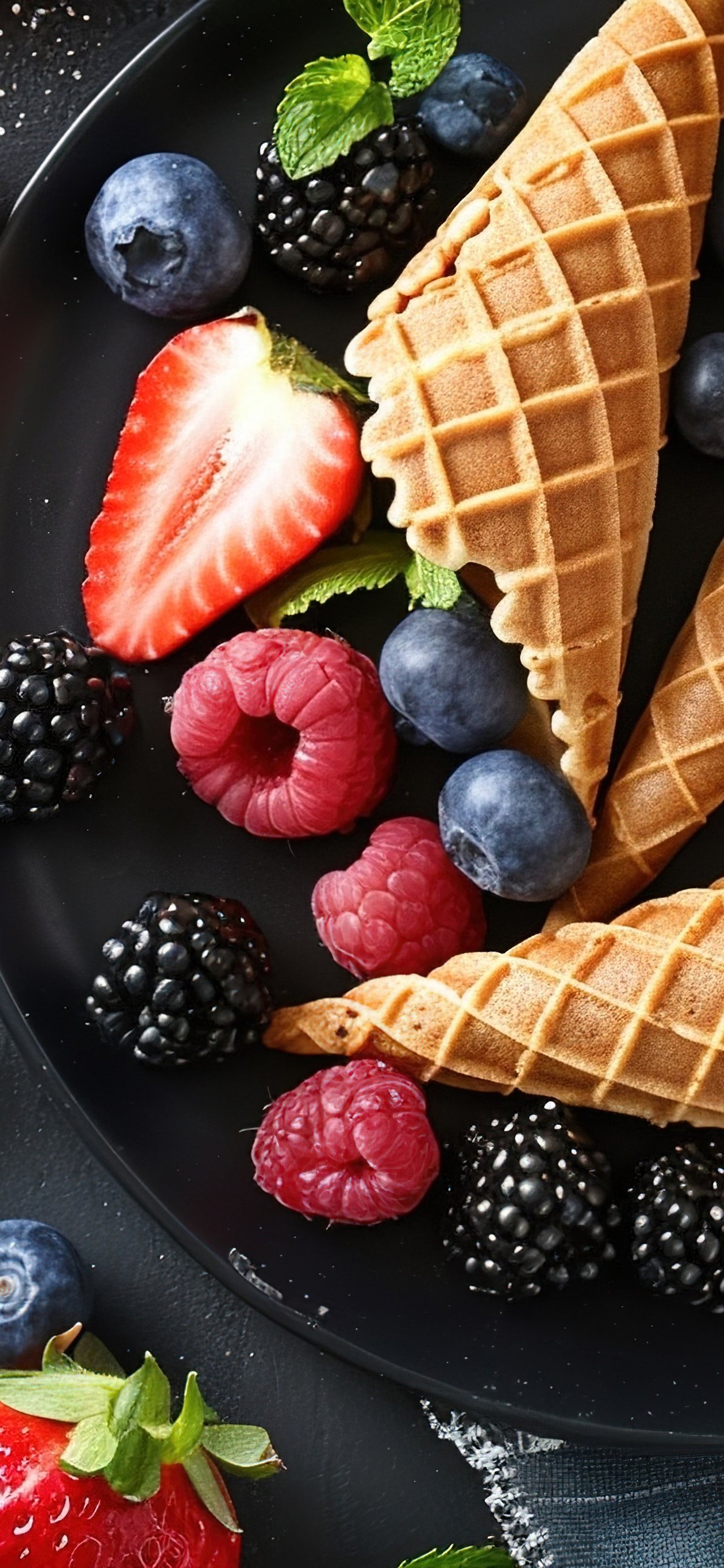 Waffle Cones and Berries - Wallpapers for Xiaomi 15T in 1280x2772 resolution