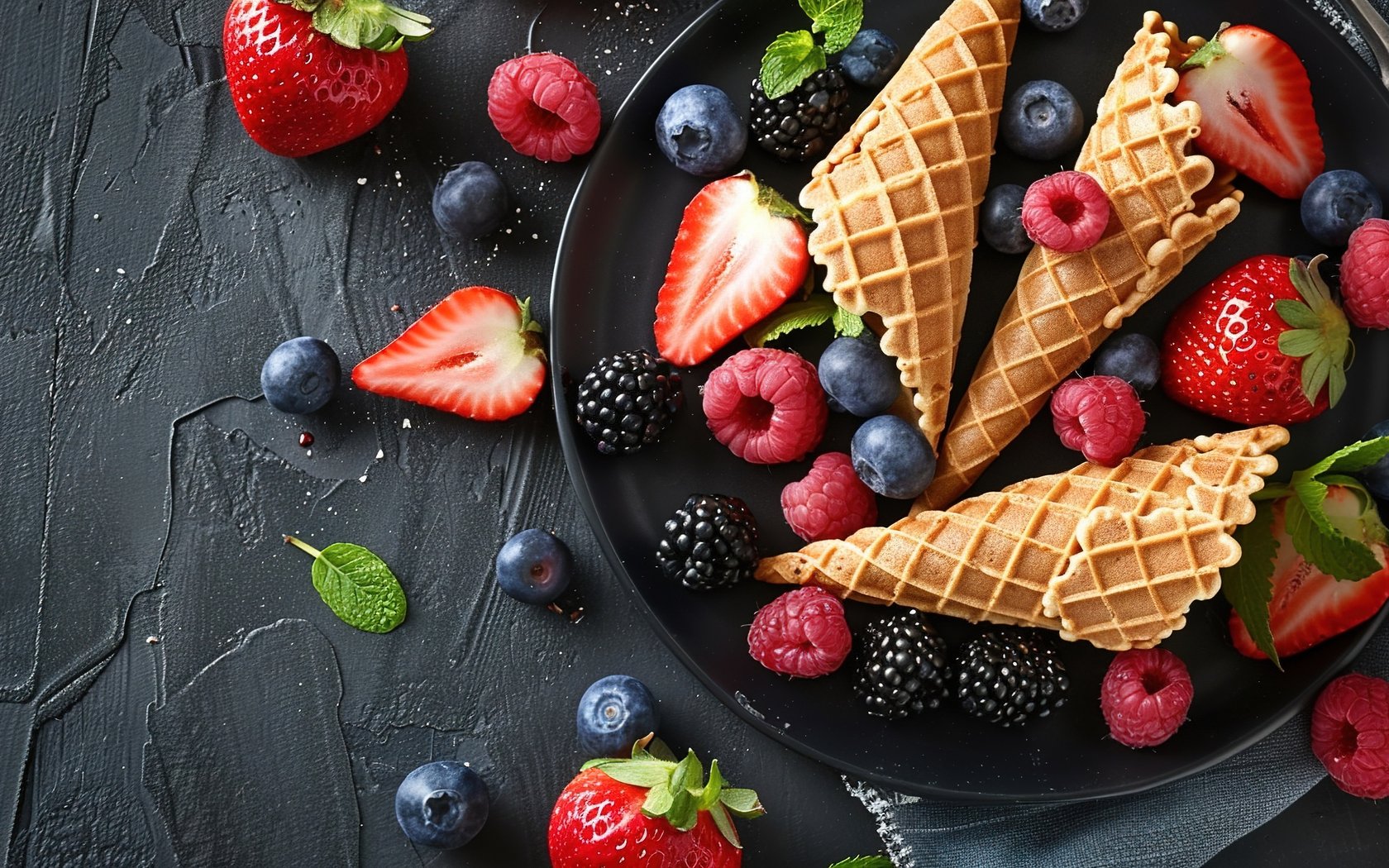 Waffle Cones and Berries - WSXGA+ wallpapers in 1680x1050 resolution
