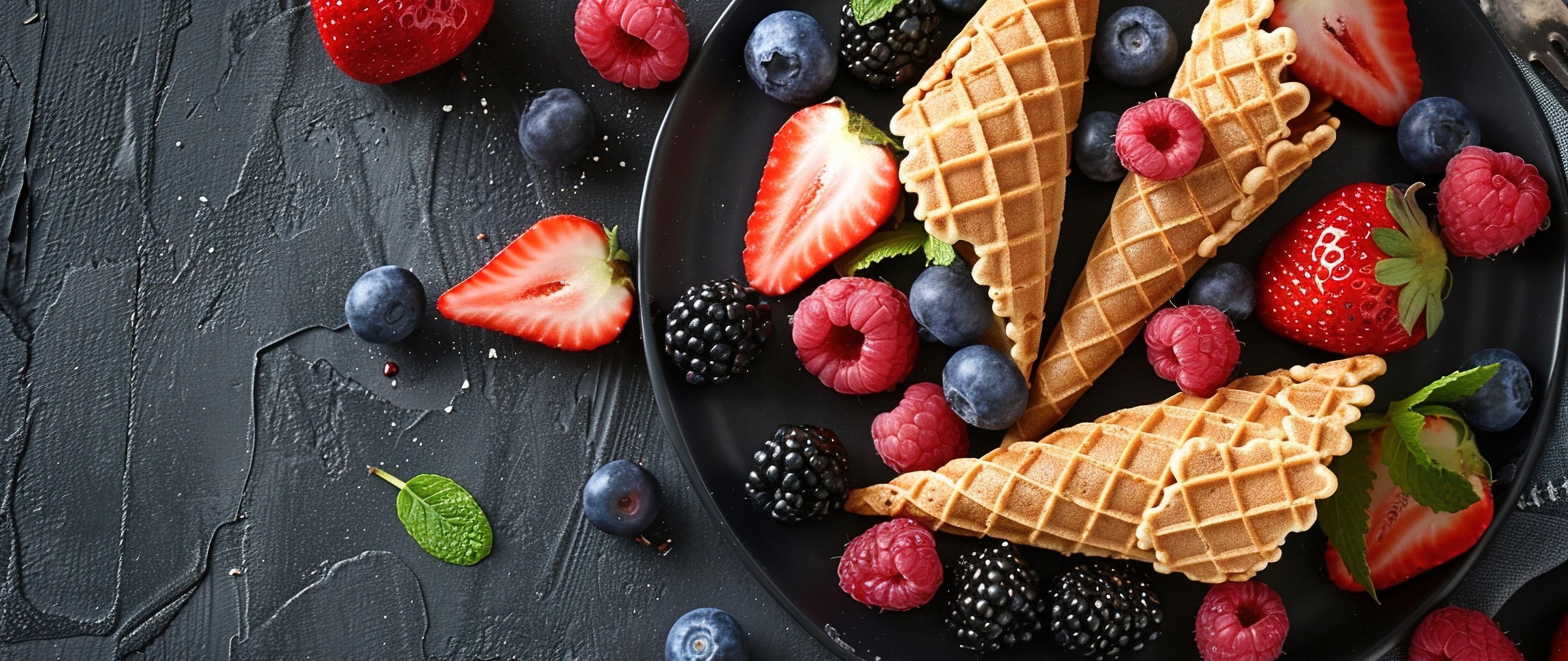 Waffle Cones and Berries - 5K2K UltraWide 21:9 wallpapers in 5120x2160 resolution