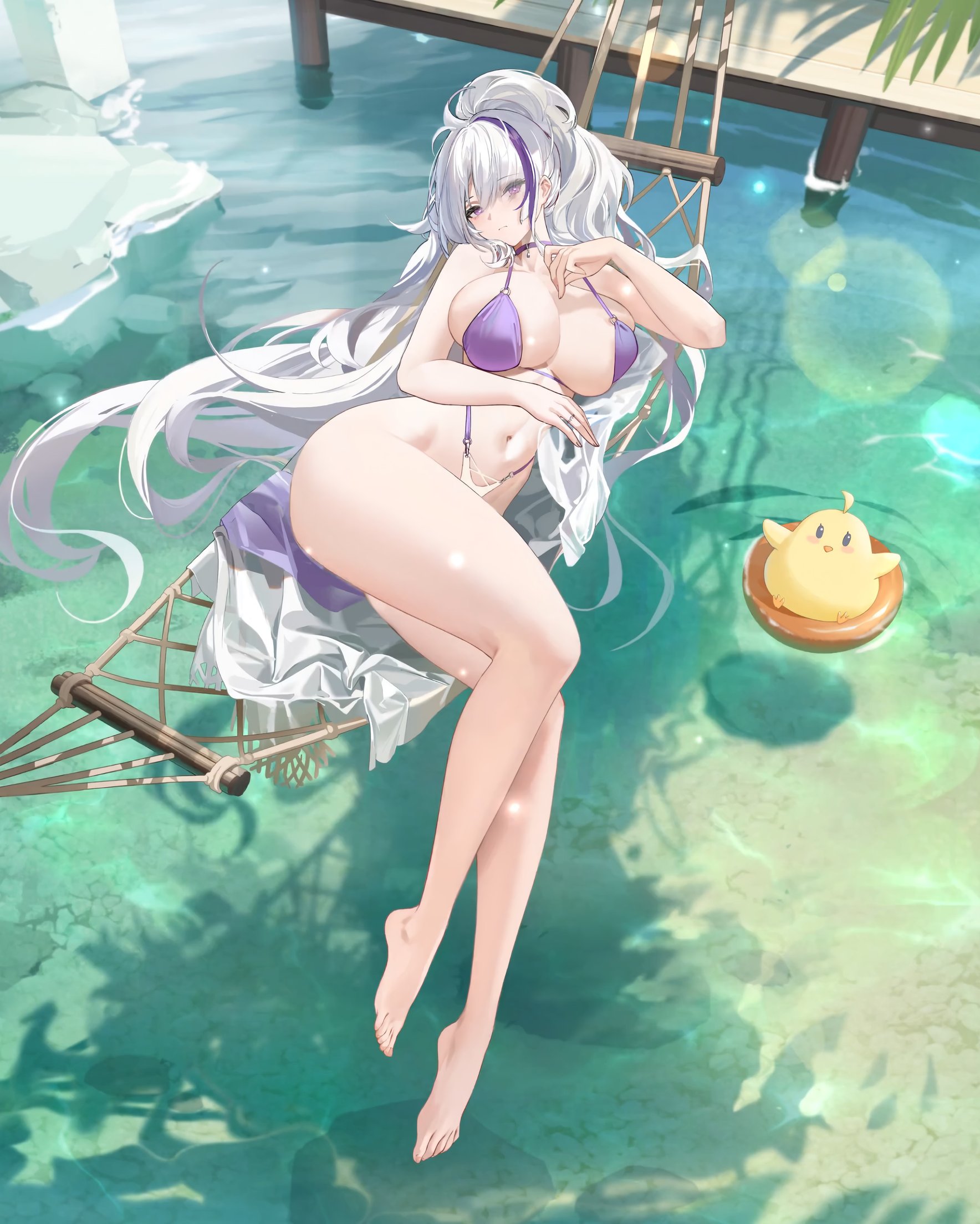 Unzen from Azur Lane in a swimsuit - Wallpapers for Samsung Galaxy Z Fold 2/3 in 1768x2208 resolution