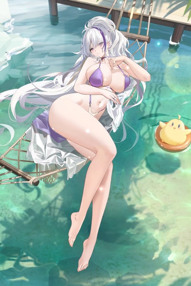 Unzen from Azur Lane in a swimsuit - Wallpapers for iPhone 4/4S in 640x960 resolution