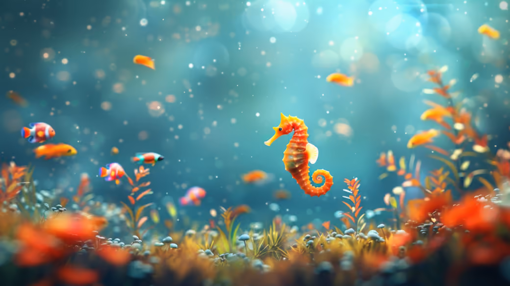 Seahorse Underwater — desktop and phone wallpaper, free download