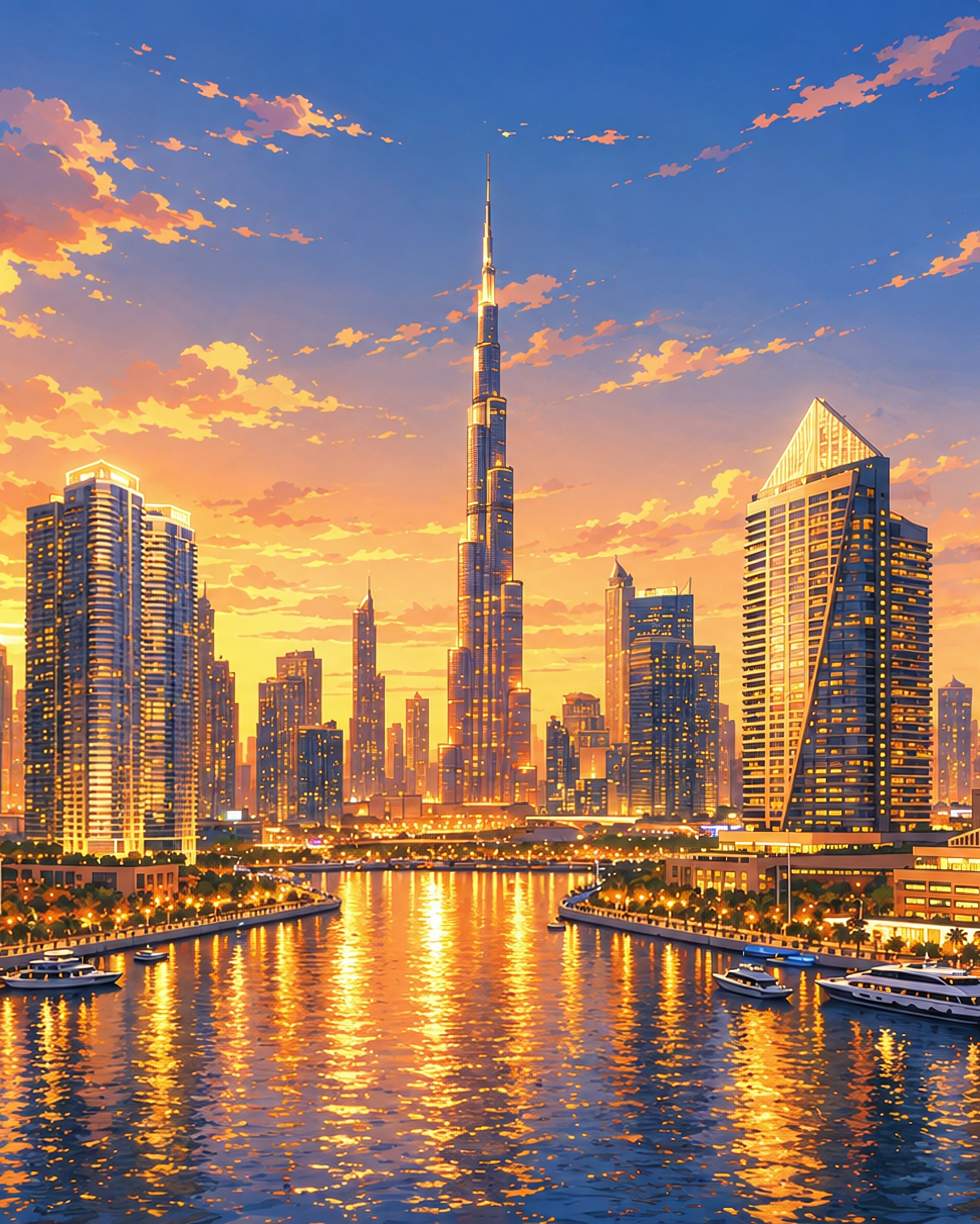Burj Khalifa at Dubai Sunset - Wallpapers for Samsung Galaxy Z Fold 2/3 in 1768x2208 resolution