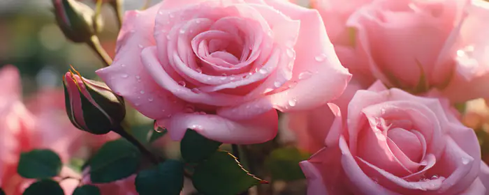 UltraWide 21:9 wallpapers (3440x1440): roses, bush, garden, petals