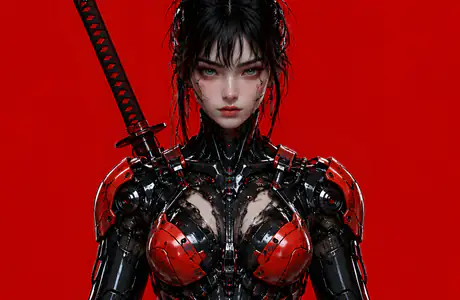 Wallpapers for iPad Pro 11″ 2024 (2420x2420): cybernetics, robot, samurai, warrior women