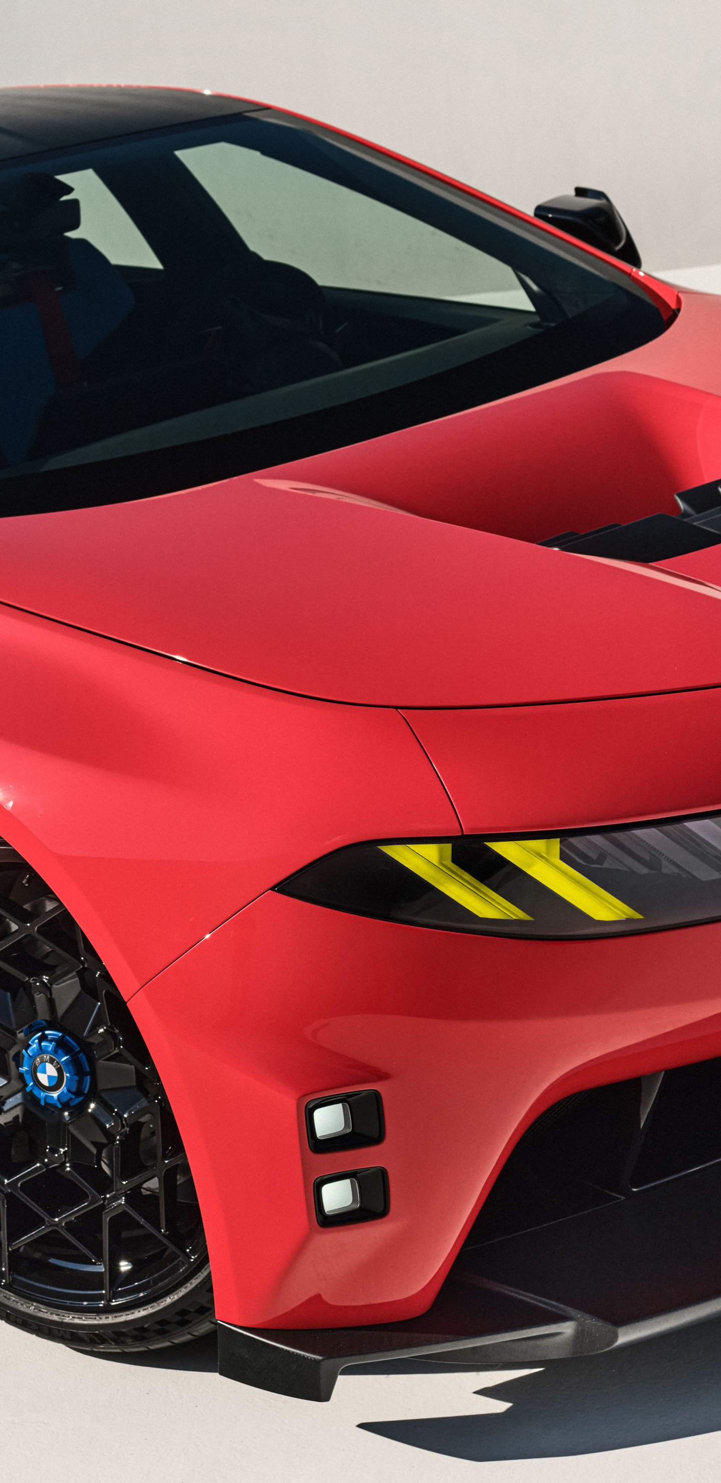 Red BMW M3 Neue Klasse in the studio - Wallpapers for Samsung Galaxy S8/S8+/Note 8/S9/S9+/Note 9 in 1440x2960 resolution