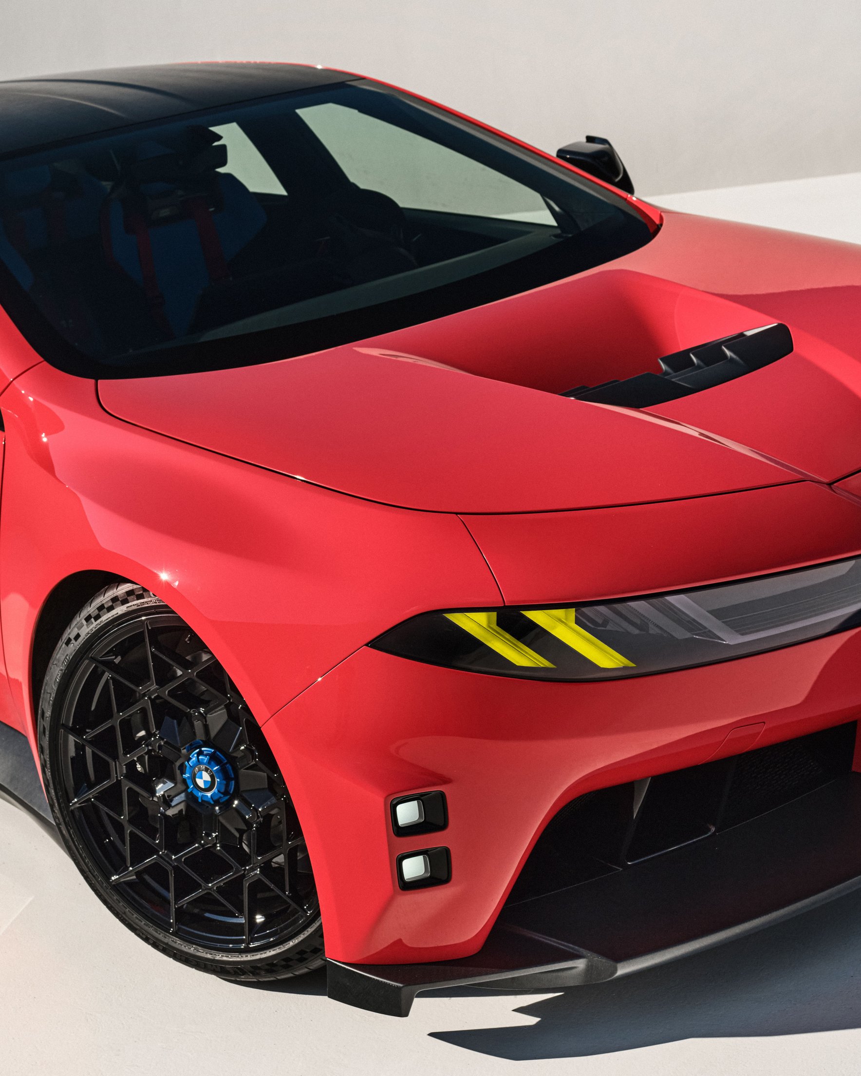 Red BMW M3 Neue Klasse in the studio - Wallpapers for Samsung Galaxy Z Fold 2/3 in 1768x2208 resolution