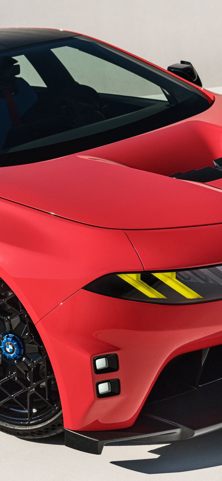 Красный BMW M3 Neue Klasse в студии - Обои для Samsung Galaxy A11/A20e/A20/M11, Xiaomi Redmi 9A/9C, POCO C40 в разрешении 720x1560