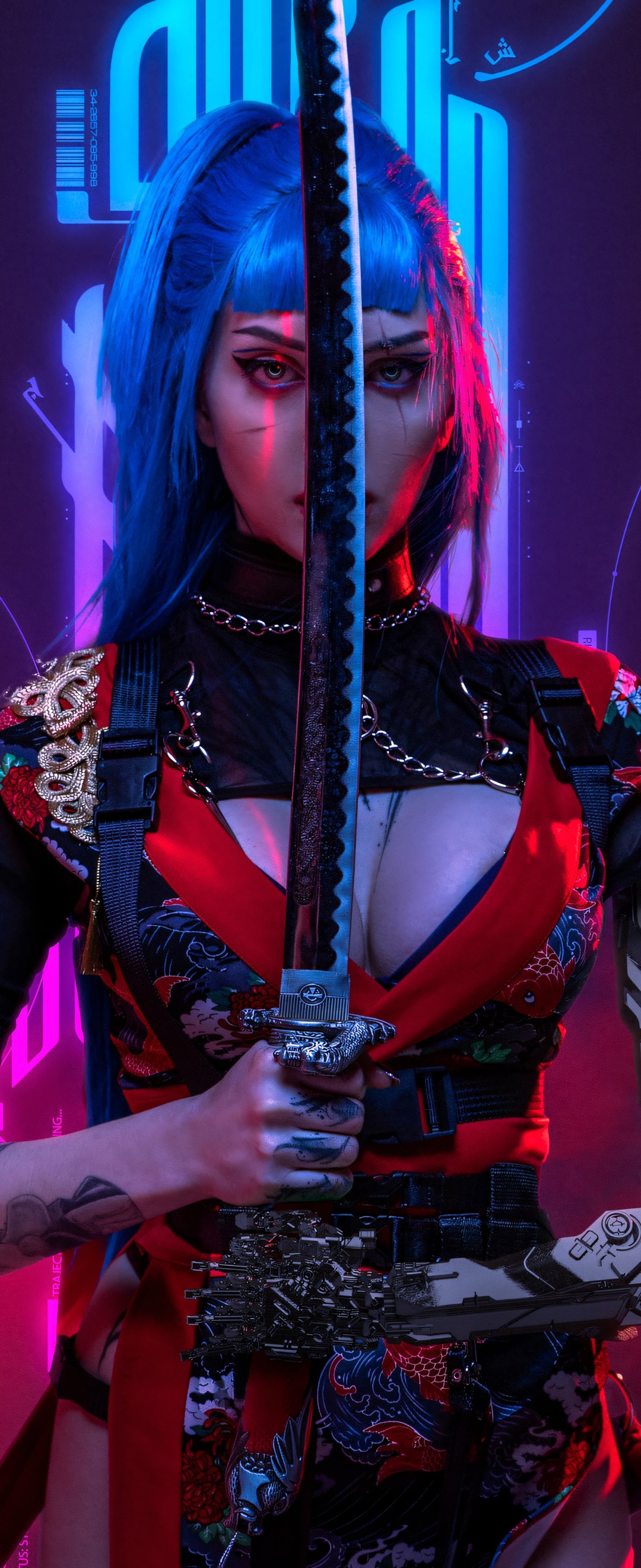 Cosplay from Alin Ma to cyberpunk warrior - Wallpapers for Samsung Galaxy Z Flip6, Motorola Razr 2025 in 1080x2640 resolution