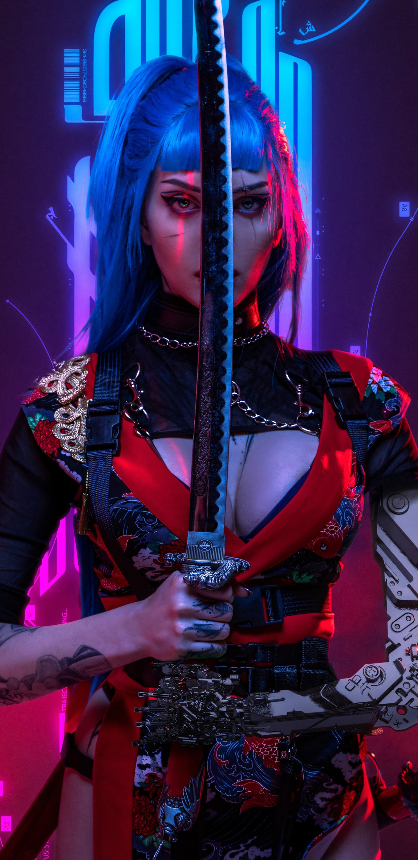 Cosplay from Alin Ma to cyberpunk warrior - Wallpapers for Samsung Galaxy S8/S8+/Note 8/S9/S9+/Note 9 in 1440x2960 resolution