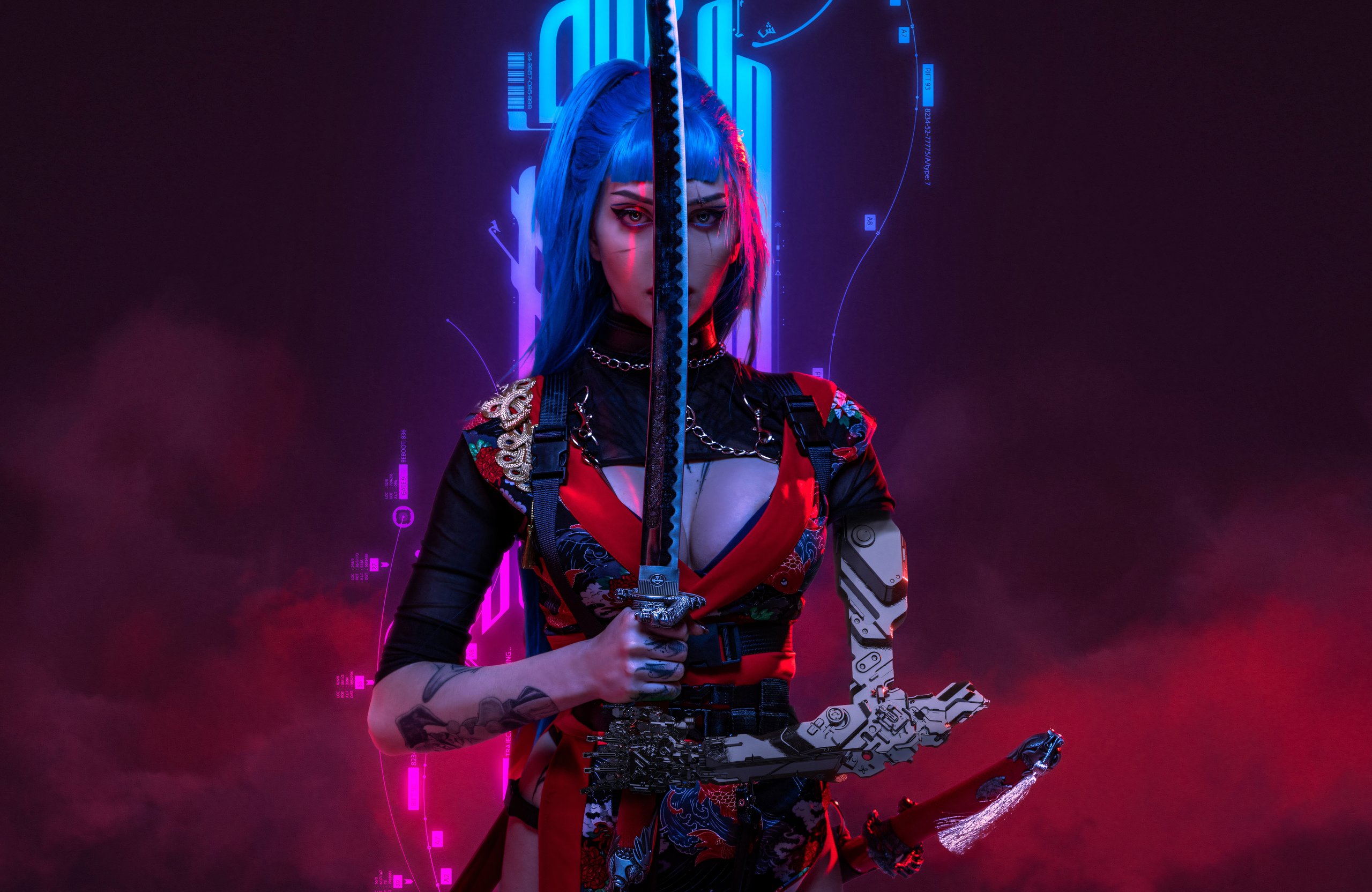 Cosplay from Alin Ma to cyberpunk warrior - Wallpapers for Apple MacBook Air 13 M2″ in 2560x1664 resolution