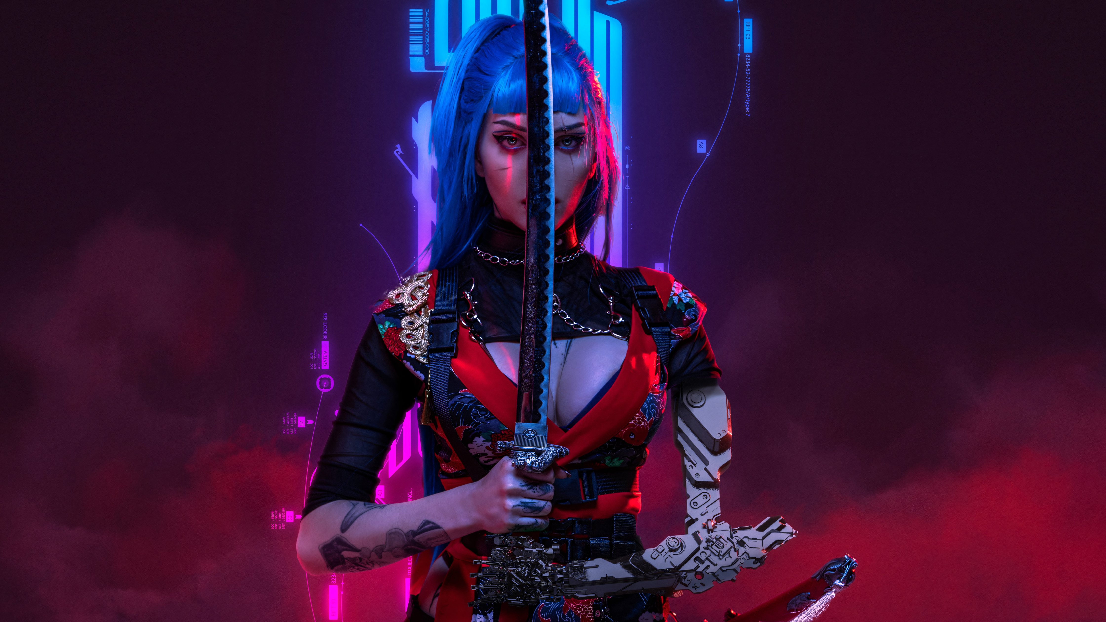 Cosplay from Alin Ma to cyberpunk warrior - Wallpapers for Apple iMac 24″ in 4480x2520 resolution