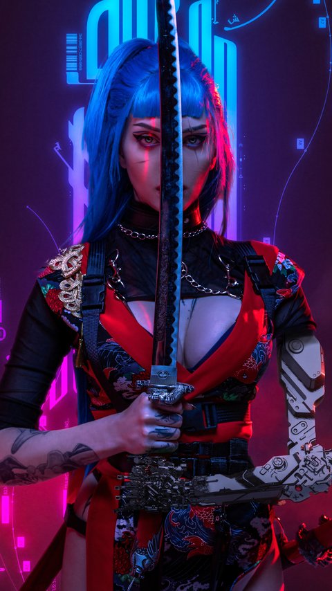 Cosplay from Alin Ma to cyberpunk warrior - Wallpapers for LG/ASUS in 480x854 resolution