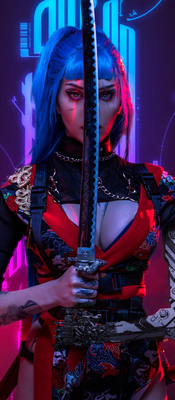 Cosplay from Alin Ma to cyberpunk warrior - Wallpapers for Xiaomi Redmi 14C, POCO C71/C75/M7, Infinix Note 8 in 720x1640 resolution
