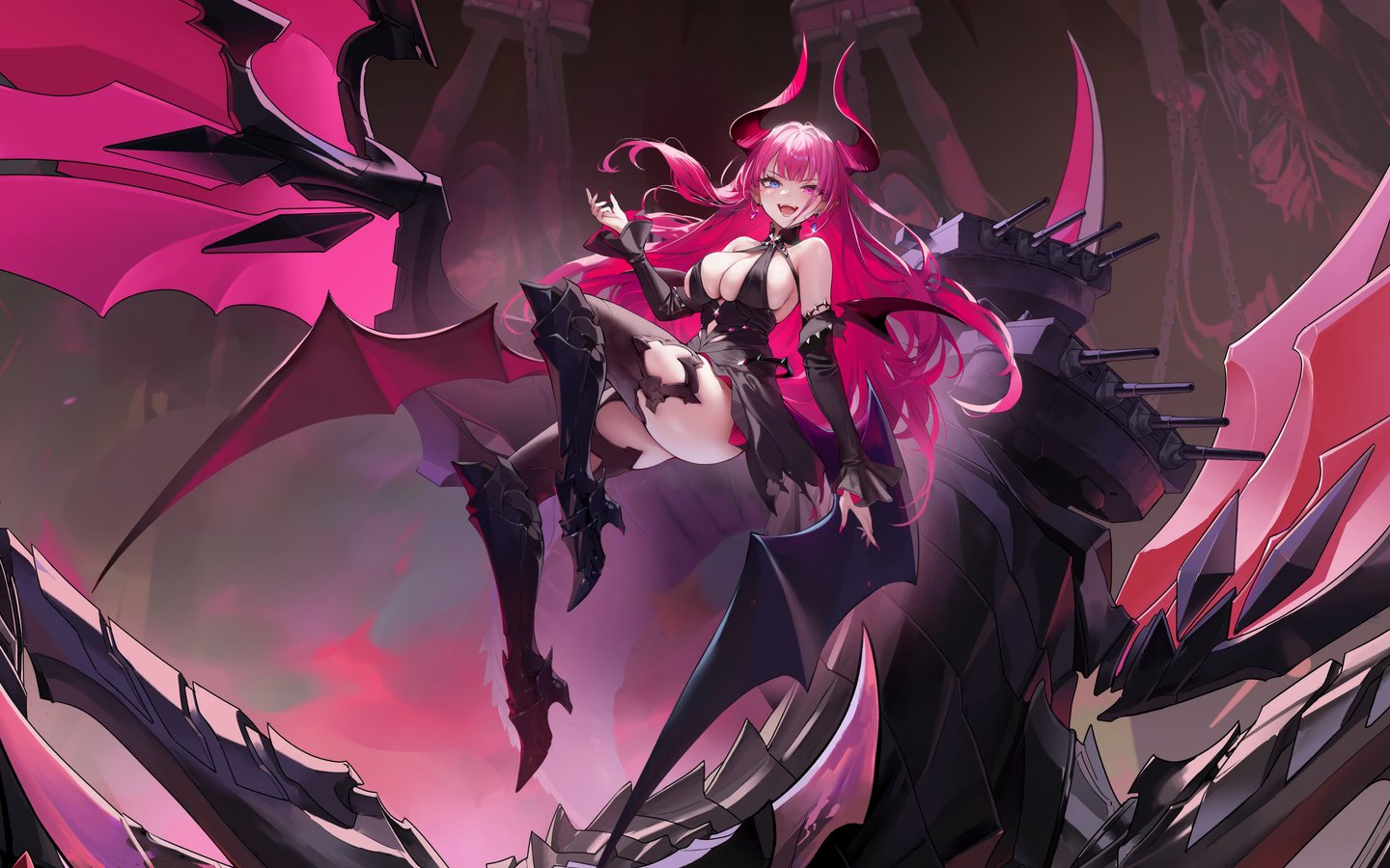 Anime succubus with pink hair - WSXGA wallpapers in 1440x900 resolution