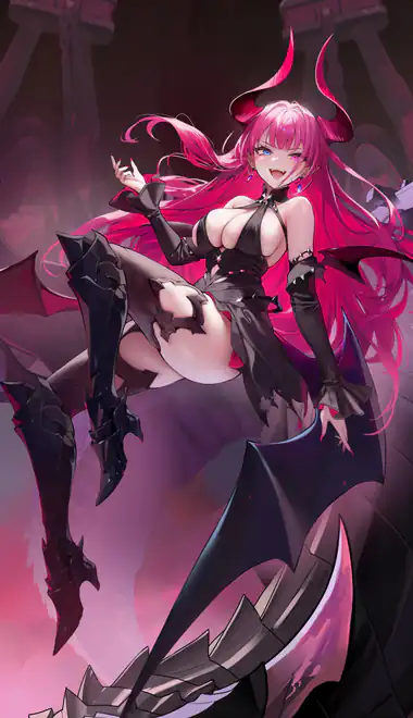 Wallpapers for iPhone 4/4S (640x960): succubus, demon, anime girl, pink hair